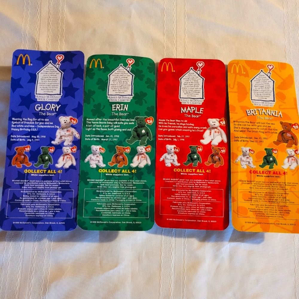 Ty McDonald's Teeny Beanies Set of All 4 NEW IN PKG - Picture 2 of 10